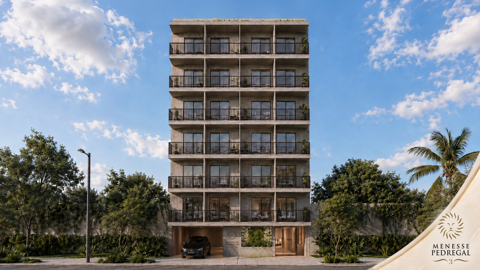 Artist render of the planned Menesse Pedregal 3 facade